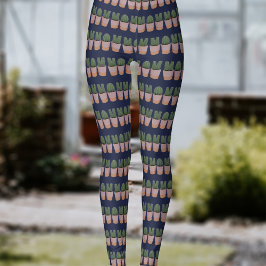 Funny Cactus Mama Pattern Garening Leggings