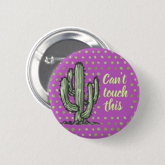 Funny Cactus Pflanze Handgezeichnete Illustration  Button (Vorne & Hinten)