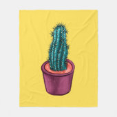 Funny Cactus Pot Yellow Weird Trippy Psychedelic Fleecedecke (Vorderseite)
