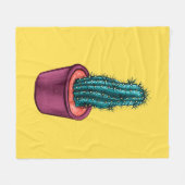 Funny Cactus Pot Yellow Weird Trippy Psychedelic Fleecedecke (Vorderseite (Horizontal))