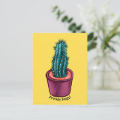 Funny Cactus Psychedelic Potted Sukkulent Pflanze Postkarte (Stehend Vorderseite)