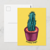 Funny Cactus Psychedelic Potted Sukkulent Pflanze Postkarte (Vorne/Hinten)