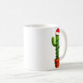 Funny Cactus Santa Hat Xmas Tree Lights Merry Chri Kaffeetasse (VorderseiteRechts)