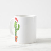 Funny Cactus Santa Hat Xmas Tree Lights Merry Chri Kaffeetasse (Vorderseite Links)