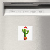 Funny Cactus Santa Hat Xmas Tree Lights Merry Chri Magnet (In Situ (Geschirrspüler))