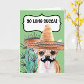 Funny cactus so long succa Mexican chihuahua dog Karte (Gelbe Blume)
