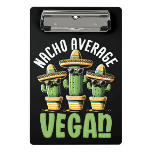 Funny Cactus Sombrero Nacho Durchschnitt Vegan Mini Klemmbrett