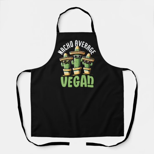 Funny Cactus Sombrero Nacho Durchschnitt Vegan Schürze (Vorderseite)