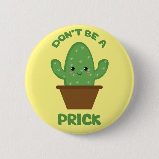 Funny Cactus Spaß Button (Vorderseite)
