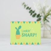 Funny Cactus Triangle Postkarte (Stehend Vorderseite)