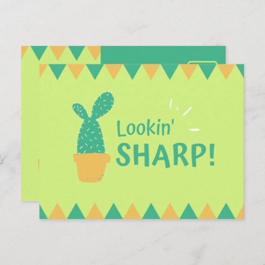 Funny Cactus Triangle Postkarte (Vorne/Hinten)