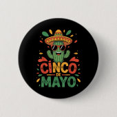 Funny Cactus und Sombrero Cinco de Mayo Cactus Som Button (Vorderseite)