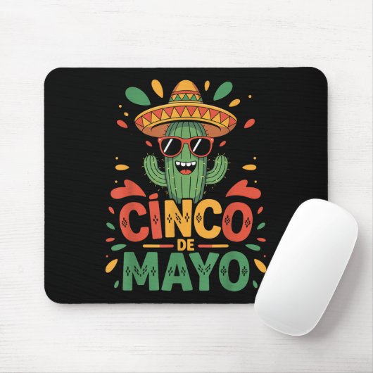 Funny Cactus und Sombrero Cinco de Mayo Cactus Som Mousepad (Mit Mouse)