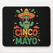 Funny Cactus und Sombrero Cinco de Mayo Cactus Som Mousepad (Vorne)