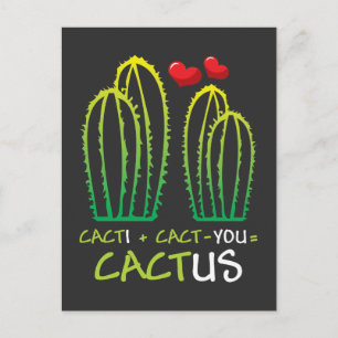 Funny Cactus Valentine - Women Cacti Pun Lover Postkarte