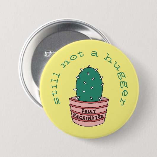 Funny Cactus: Vollständig geimpft, aber noch kein Button (Vorne & Hinten)
