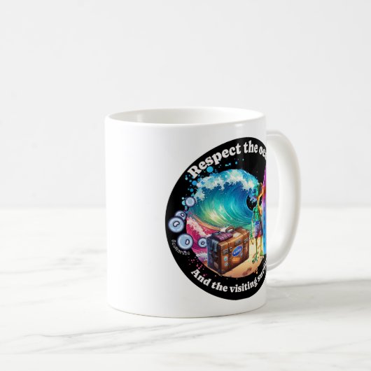 Funny Café Tasse et Respekt Ozean (VorderseiteRechts)