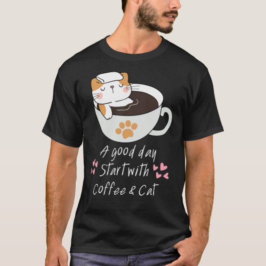 Funny Caffee Inside Coffee Tasse Chat Lover T-Shirt (Vorderseite)