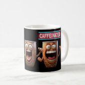 Funny Caffeinated Cartoon Alberner Spaß Kaffeetasse (VorderseiteRechts)