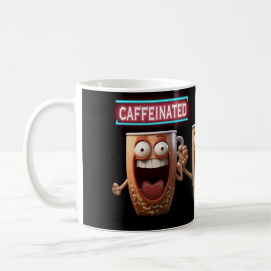 Funny Caffeinated Cartoon Alberner Spaß Kaffeetasse (Links)