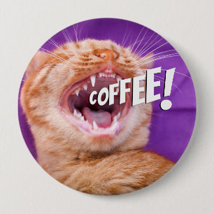 Funny Caffeine Love Cat Coffee Button