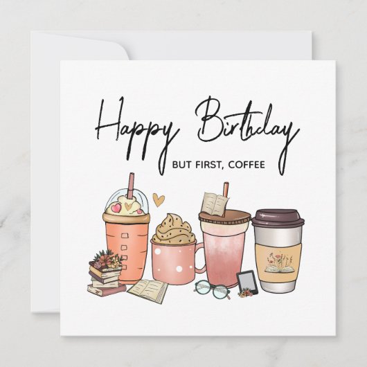 – Funny Caffeine Lover Birthday Greeting Feiertagskarte (Vorderseite)