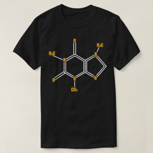 Funny Caffeine Molecule Science Themed Coffee Lieb T-Shirt (Design vorne)