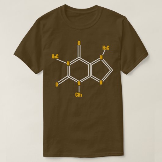 Funny Caffeine Molecule Science Themed Coffee Lieb T-Shirt (Design vorne)