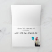 Funny Cage Free Rooster Happy Birthday Card Karte (Innenseite)