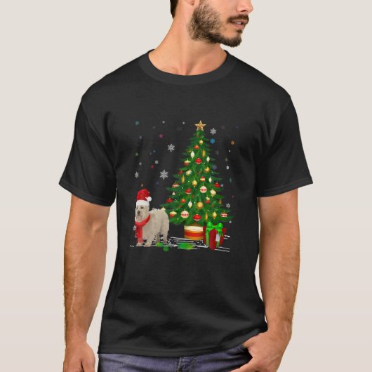 Funny Cairn Terrier Dogs Lover Weihnachtsmannmütze T-Shirt (Vorderseite)