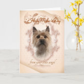 Funny Cairn Terrier Mother's Day Card Karte (Gelbe Blume)