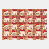 Funny Cairn Weihnachtshund und Urlaub Kariert Geschenkpapier Set (Vorderseite 3)