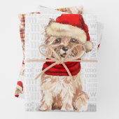 Funny Cairn Weihnachtshund und Urlaub Kariert Geschenkpapier Set (Beispiel)