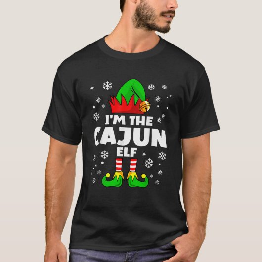 Funny Cajun Elf Family Matching Group Happy Christ T-Shirt (Vorderseite)