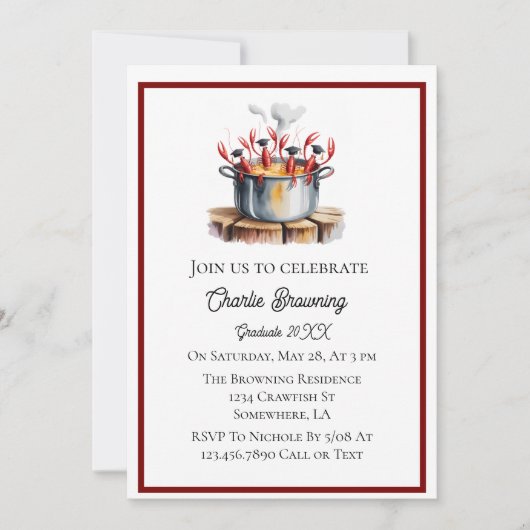 Funny Cajun Graduation Party Einladung (Vorderseite)