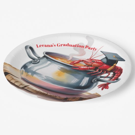 Funny Cajun Graduation Party Pappteller (Schrägansicht)