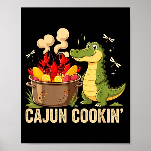 Funny Cajun Louisiana Boil Alligator Crawfish Mard Poster (Vorne)