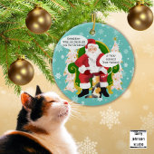 Funny Calico Cat Besuchen Santa mit Unglaublich wi Keramik Ornament