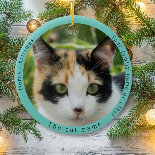 Funny Calico Cat Besuchen Weihnachten Weihnachten Keramik Ornament