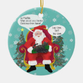 Funny Calico Katze Besuchen Santa mit Unglaublich Keramik Ornament (Vorne)