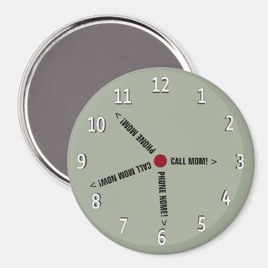 Funny Call Mama Memo Imaginary Clock Magnet (Vorderseite/Rückseite)