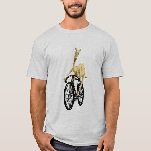 Funny Camel fährt ein dunkles Fahrrad, für Wüstenl T-Shirt (Vorderseite)
