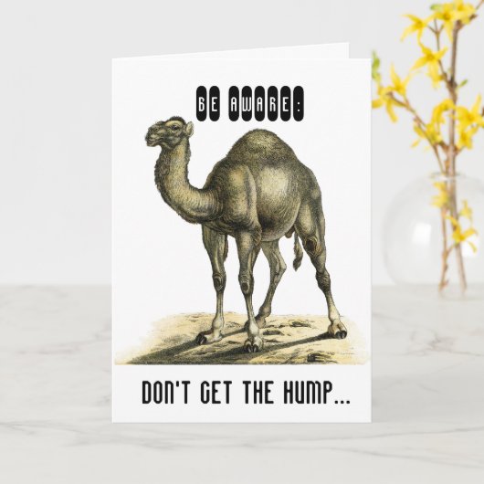 FUNNY CAMEL PERSONALISIERT BIRTHDAY CARD KARTE (Gelbe Blume)