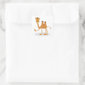 Funny Camel Quadratischer Aufkleber (Tasche)