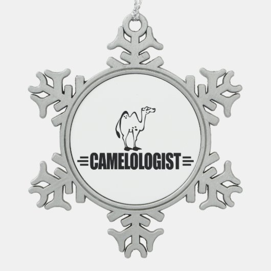 Funny Camel Schneeflocken Zinn-Ornament (Vorderseite)