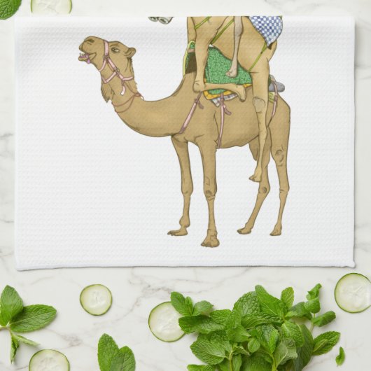 Funny Camel Trek Safari Geschirrtuch (Gefaltet)