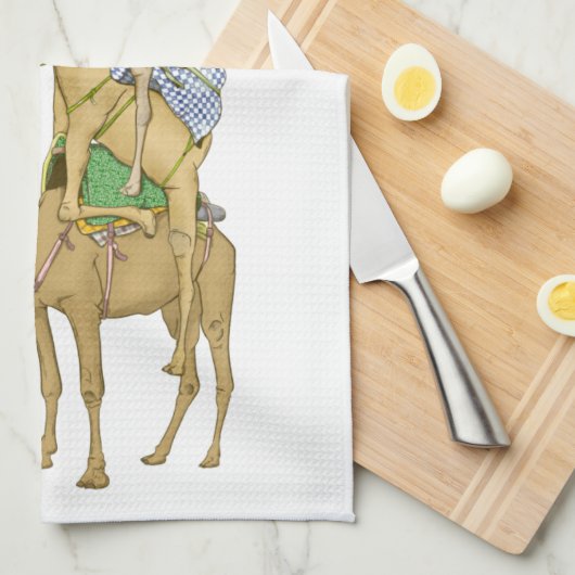 Funny Camel Trek Safari Geschirrtuch (Viertel Falte)