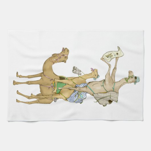 Funny Camel Trek Safari Geschirrtuch (Horizontal)