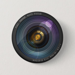 Funny Camera Lens Round Button