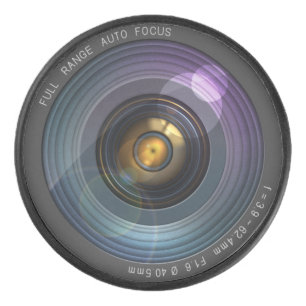 Funny Camera Lens Round Eishockey Puck